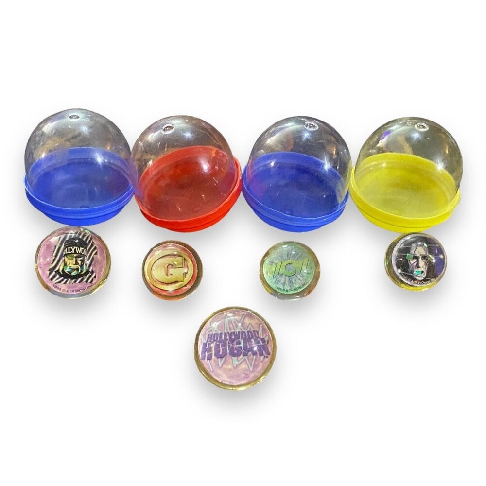 Vintage WCW Vending Super "Bouncy" Balls Sting Goldberg Hollywood Hulk Hogan NWO